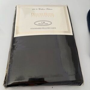 New in package set of 2 Deluxe Hotel Black Pillowcases